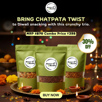 SnaxHawk Chatpata Combo – Crunchy Spicy Snacks Trio (450g)